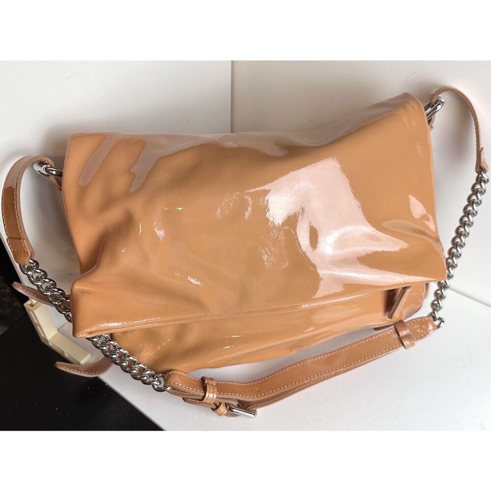 IACUCCI Shoulder bag Nude Patent Leather, Italian made, 41-18